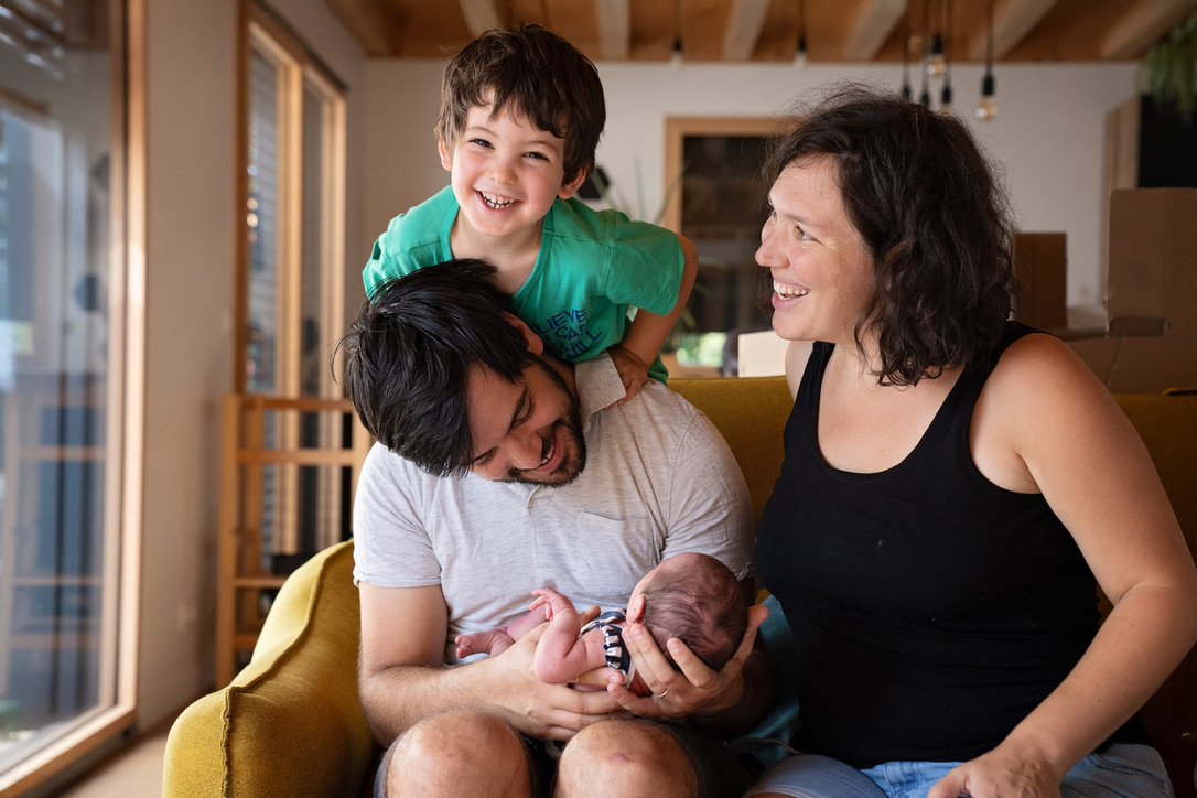 La famille souriante avec Raphaëlle